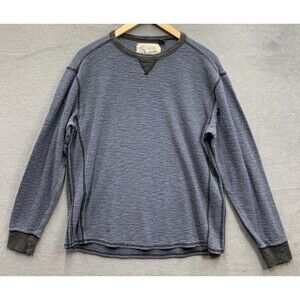 Tommy Bahama Mens Denim Crew Neck Pullover Sweater Gray 100% Cotton Large